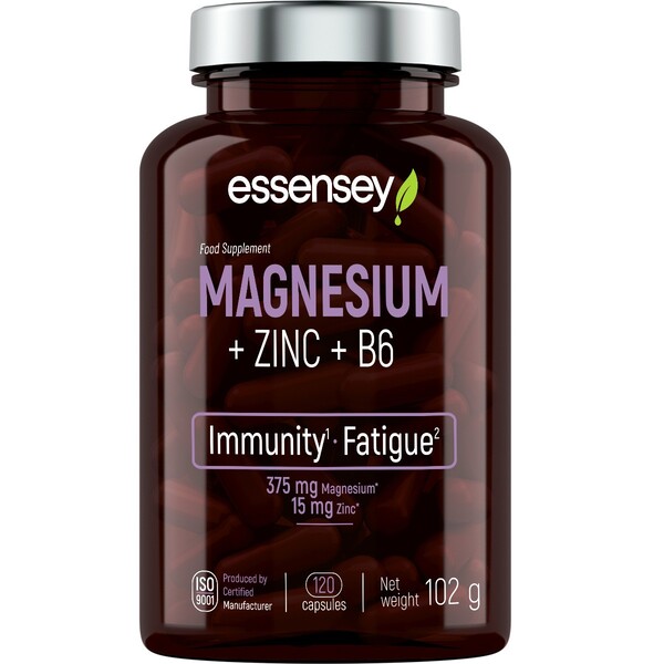 Essensey - Magnesium + Zink + B6, 120 kapsler
