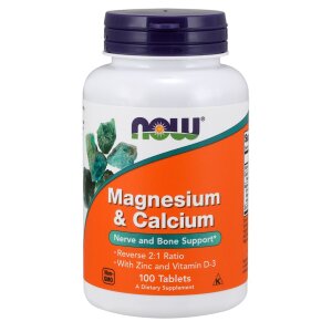 NOW Foods - Magnesium & Calcium with Zinc and Vitamin D3 - 100 tablets