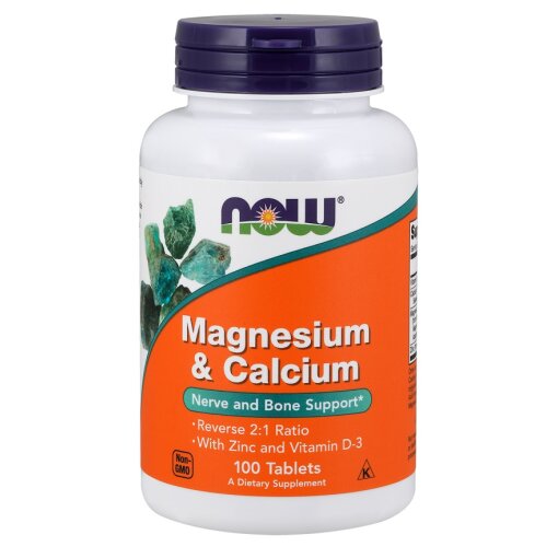 NOW Foods - Magnesium & Calcium with Zinc and Vitamin D3 - 100 tablets