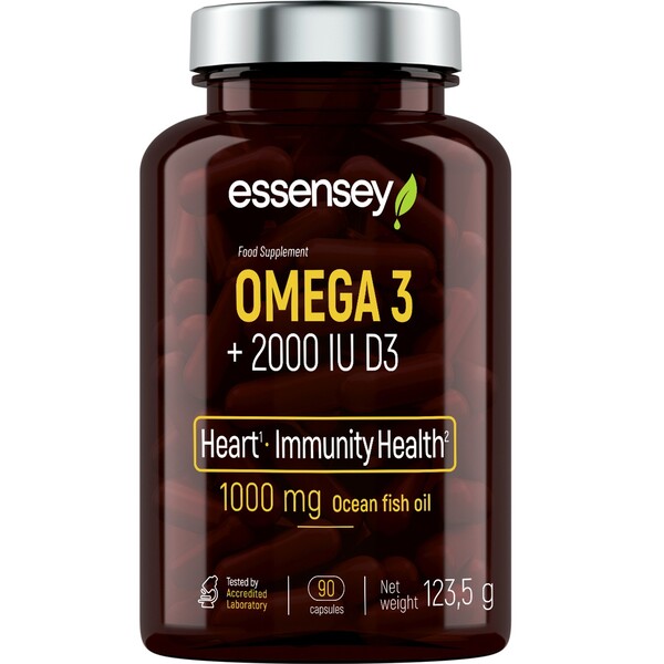 Essensey - Omega 3 + 2000IU D3, 90 kapsler