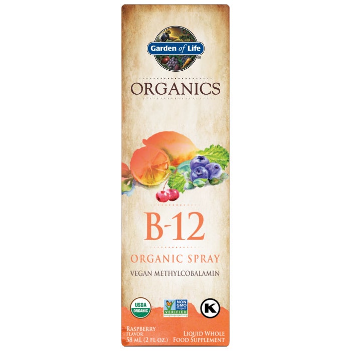 Mykind Organics B-12 Økologisk Spray, Hindbær - 58 ml