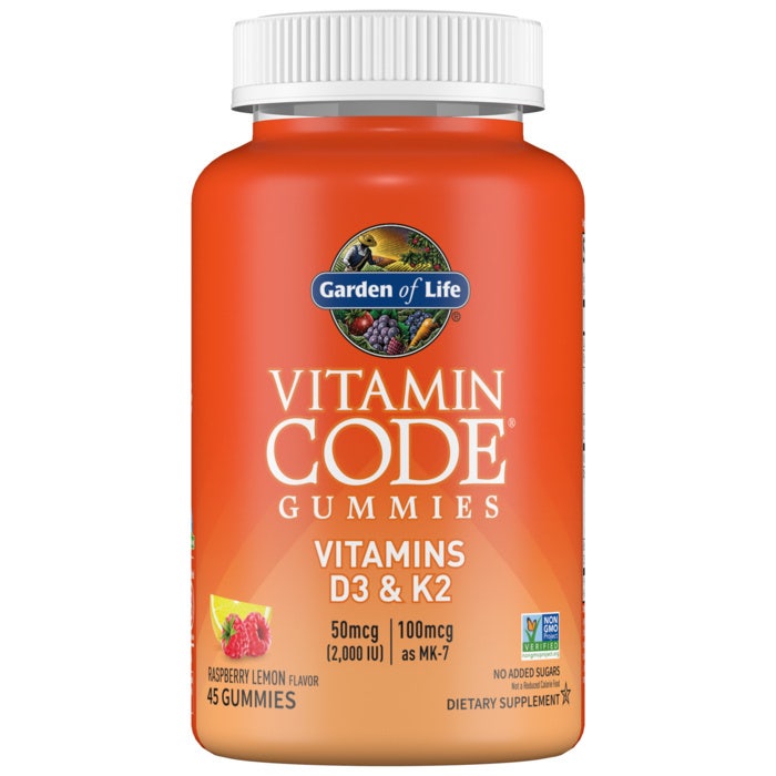 Garden of Life - Vitamin Code Gummies D3 & K2, Hindbær Citron - 45 gummies