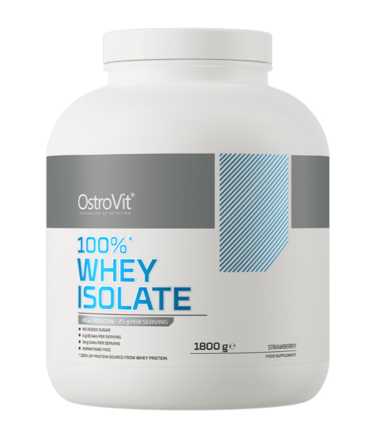 OstroVit - 100% Whey Isolate, Strawberry - 1800g billede