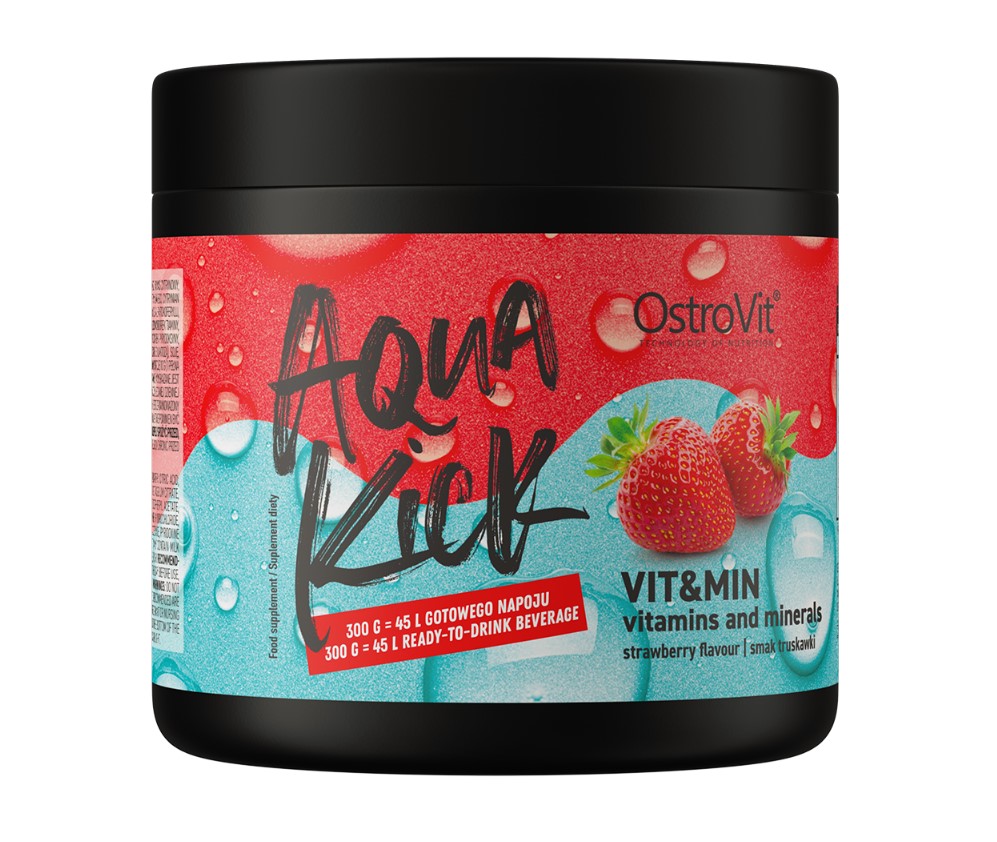 OstroVit - Aqua Kick Vit&Min, Strawberry - 300g billede