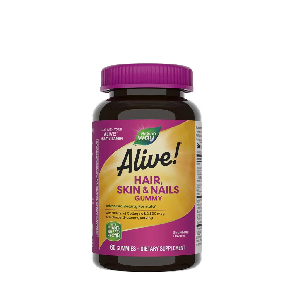 Nature's Way Alive! Hair, Skin & Nails Gummies, Jordbær 60 stk