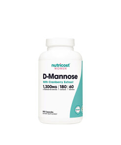 Nutricost - D-Mannose with Cranberry Extract for Women 1300 mg (180 Capsules)