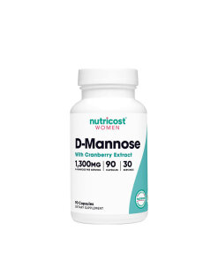 Nutricost - D-Mannose with Cranberry Extract for Women 1300 mg (90 Capsules)
