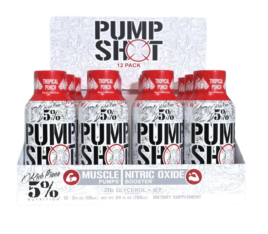 5% Nutrition - Pump Shot, Tropical Punch (EAN 850038929596) - 12 x 59 ml.