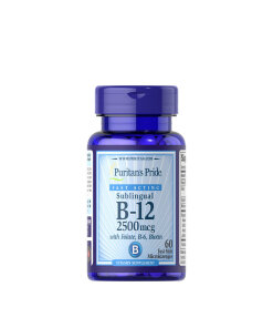 Puritan's Pride Vitamin B-12 2500 With Folic Acid (60 Microlozenges)