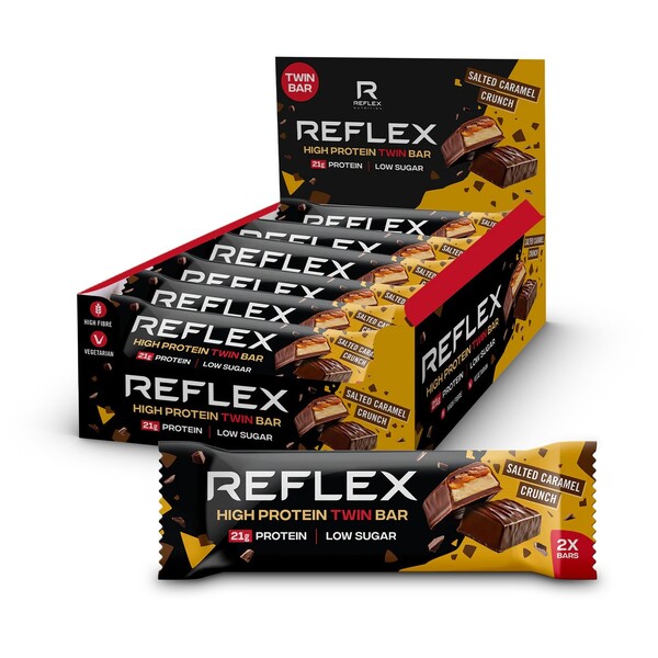 Reflex Nutrition - High Protein Twin Bar, Salted Caramel Crunch - 12 x 60g