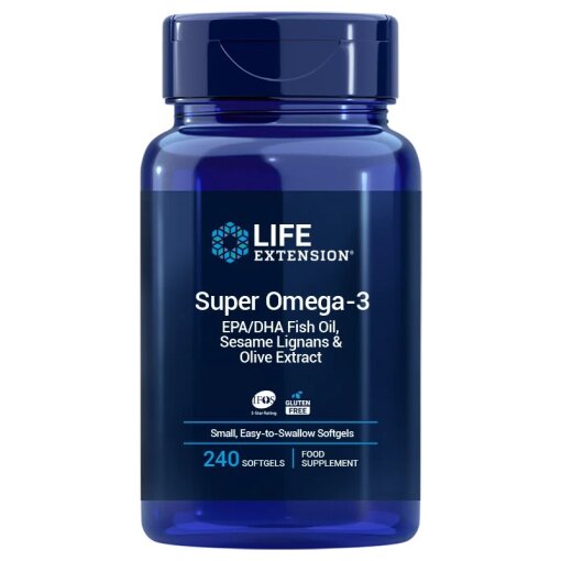 LIFE EXTENSION Super Omega-3 EPA/DHA with Sesame Lignans & Olive Extract EU version (240 easy-to-swallow sgels)