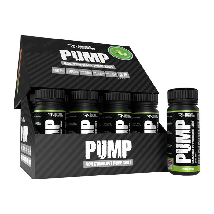 Refined Nutrition - Pump Non-Stim Shot, Green Apple - 12 x 60 ml. billede