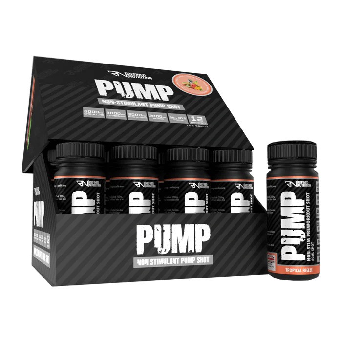 Refined Nutrition - Pump Non-Stim Shot, Tropical Freeze - 12 x 60 ml.