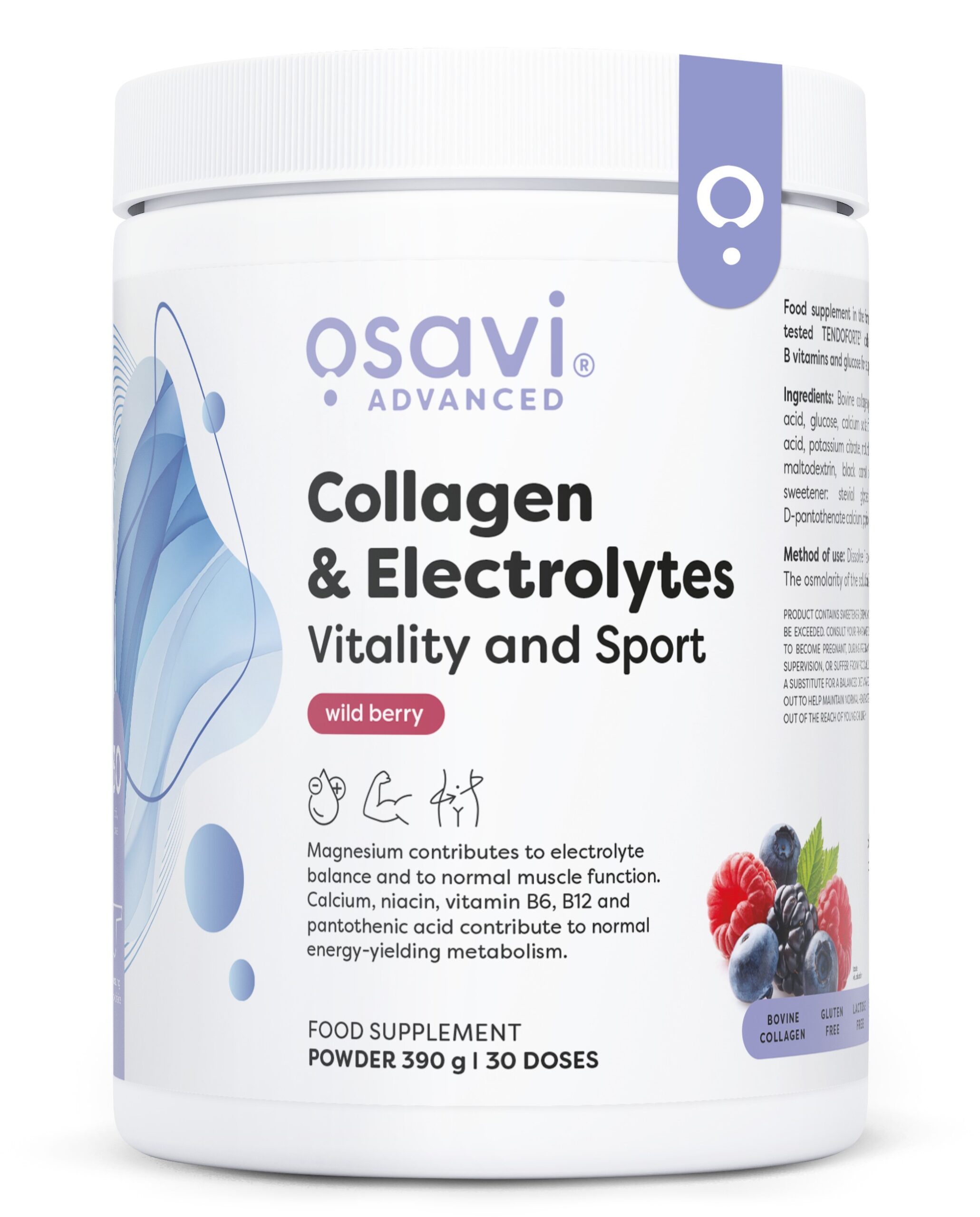 Osavi - Collagen Electrolytes Vitality and Sport, Wild Berry - 390g