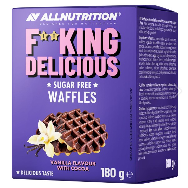 Allnutrition - Fitking Delicious Waffles, Vanilla Flavour with Cocoa - 180g