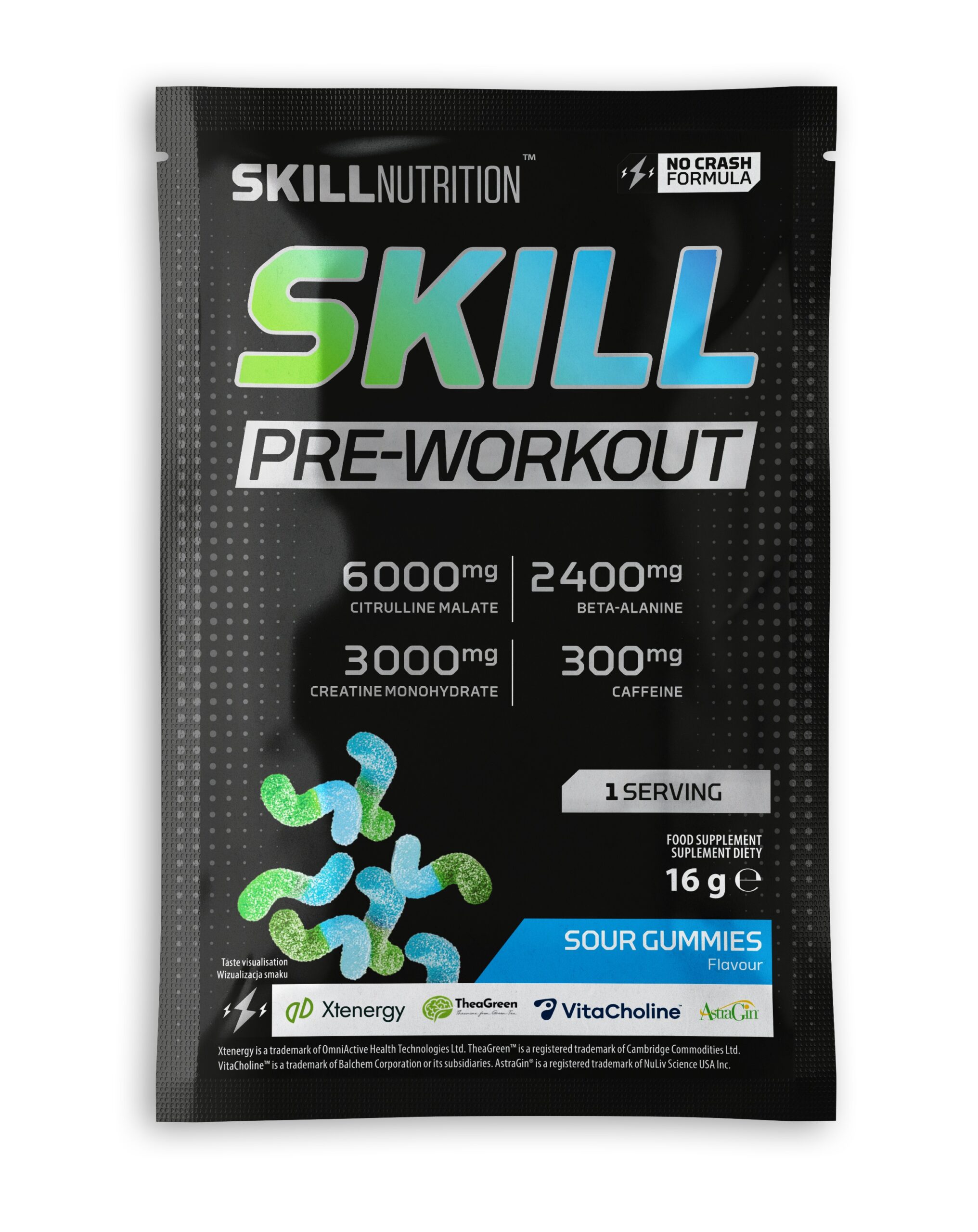 Skill Nutrition - Skill Pre-Workout, Sour Gummies - 16g (1 serving)