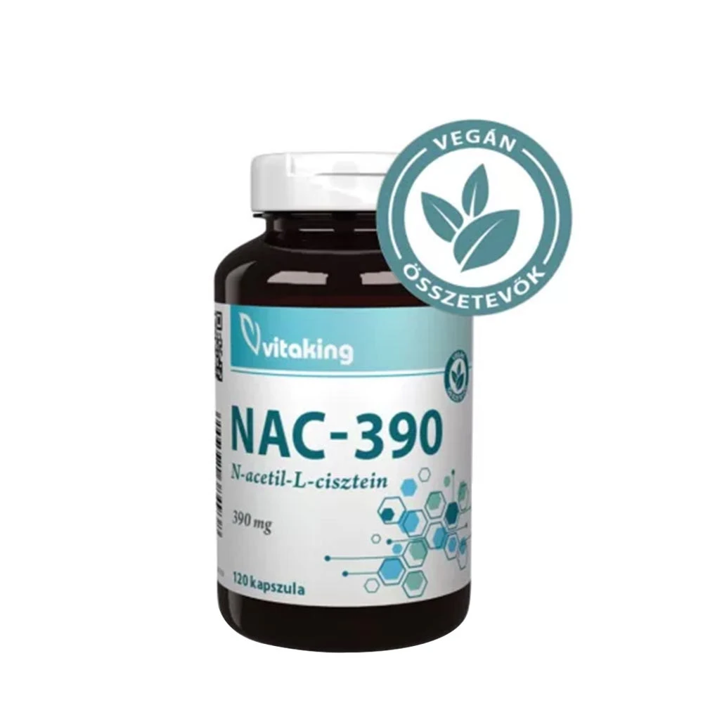 Vitaking - NAC-390 (N-acetyl-L-cystein) 390 mg, 120 kapsler