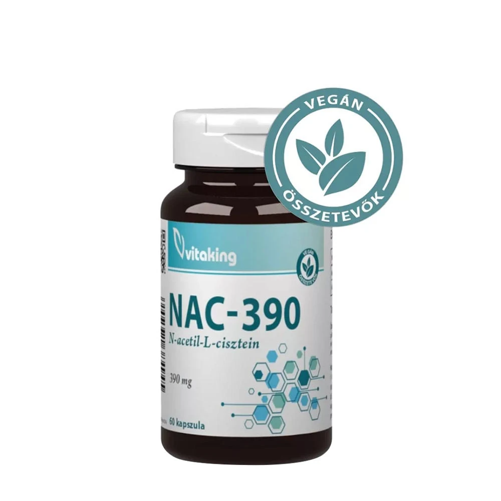 Vitaking - NAC-390 (N-acetyl-L-cystein) 390 mg, 60 kapsler