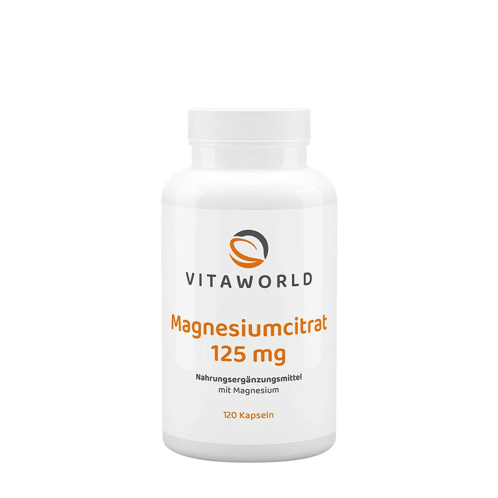 Vitaworld - Magnesiumcitrat 125 mg (120 kapsler)