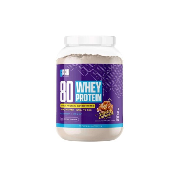 6PAK - Wheyprotein, Saltet karamel + 2000g