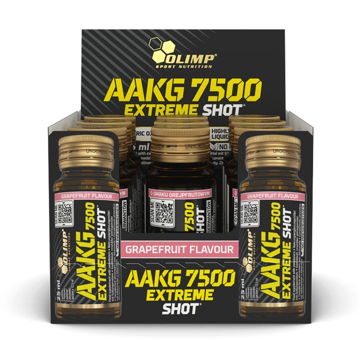 Olimp Nutrition - AAKG 7500 Ekstrem Shot, Grapefrugt + 9 x 25 ml