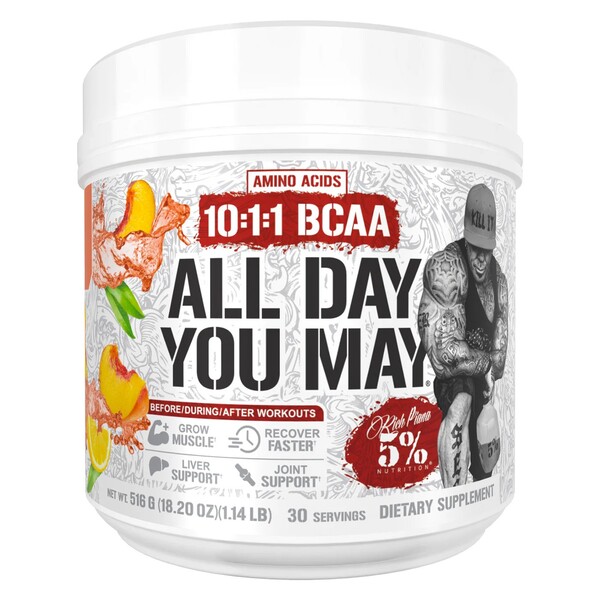 5% Nutrition - AllDayYouMay - Legendariske Serie, fersken-te + 516 g