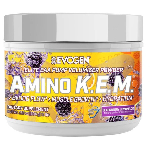 Evogen - Amino K.E.M. EAA hindbær-limonade + 504 g