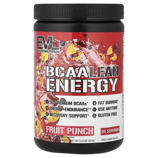 EVLution Nutrition - BCAA Lean Energy, Fruit Punch + 327g