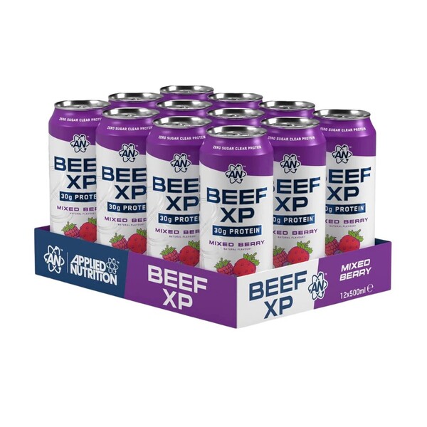 Applied Nutrition - Beef XP dåser, blandet bær + 12 x 500 ml