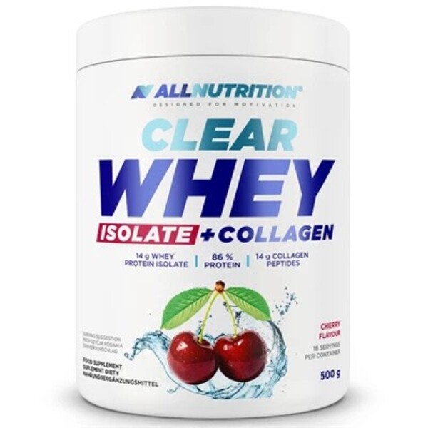 Allnutrition - Clear Whey Isolate + kollagen, kirsebær + 500 g