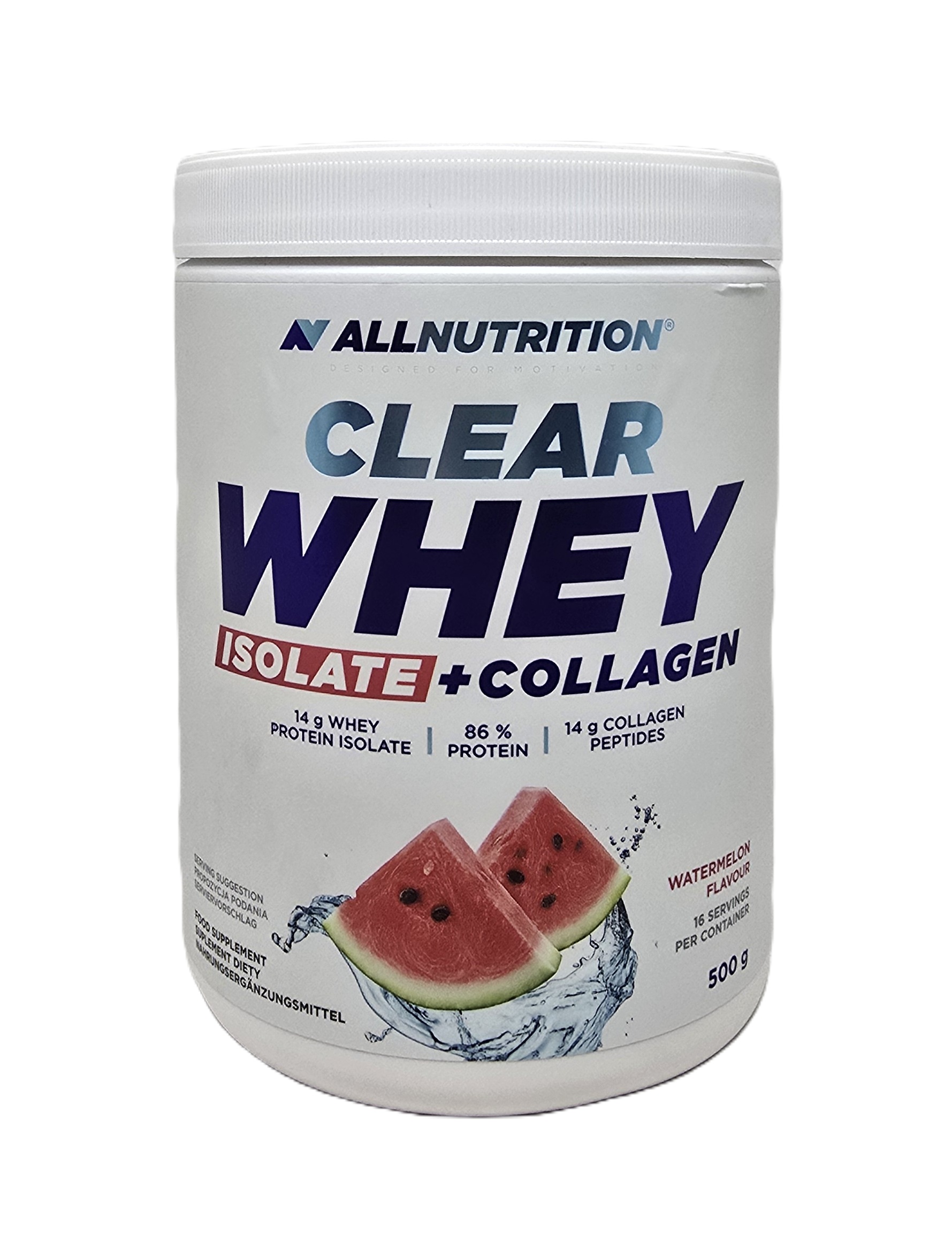 Allnutrition - Clear Whey Isolat + Kollagen, vandmelon + 500g