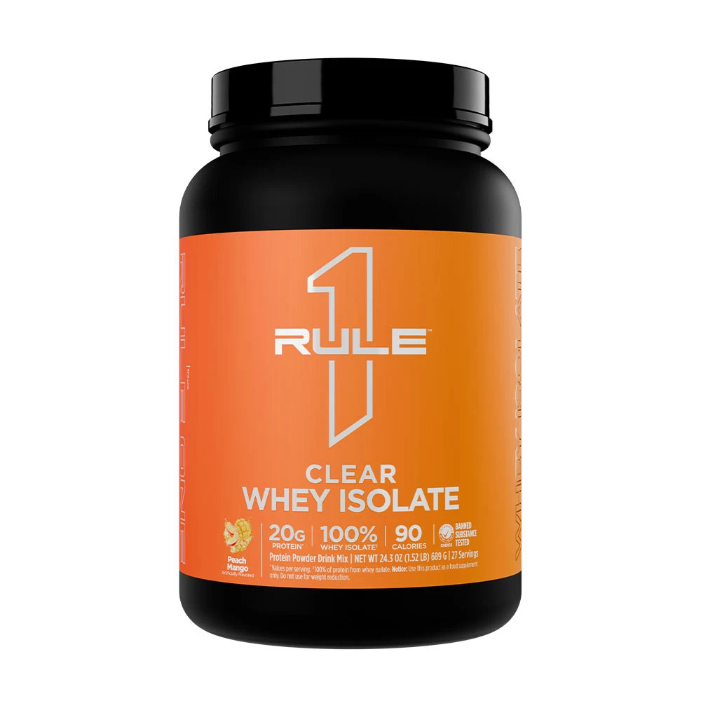 Rule One - Clear Whey Isolate Fersken Mango + 689g