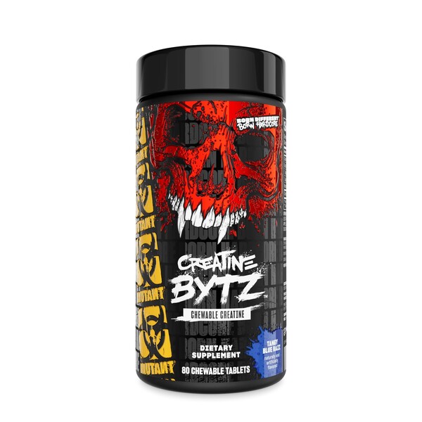 Mutant - Creatine Bytz tyggetabletter med Tang blå hindbærsmag + 80 tyggetabletter