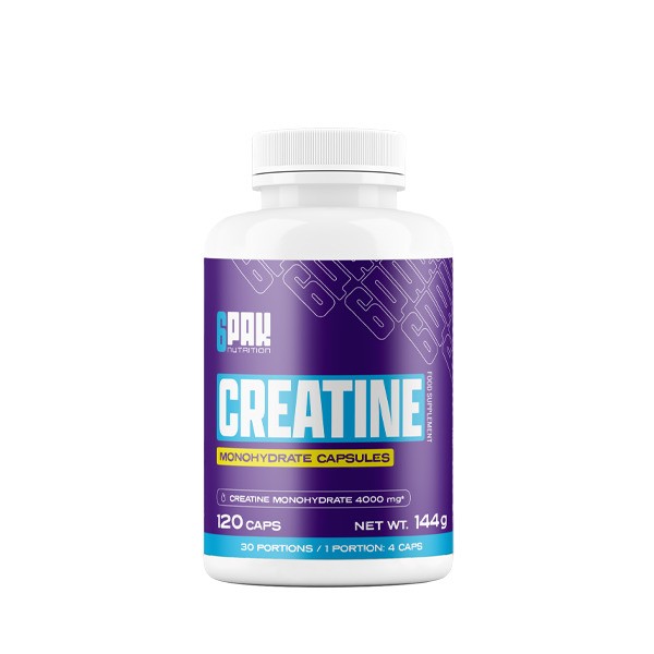 6PAK - Kreatin monohydrat + 4000 mg - 120 kapsler