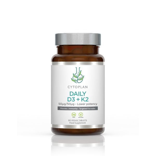 Cytoplan - Daglig D3 + K2 + 60 veganske tabletter