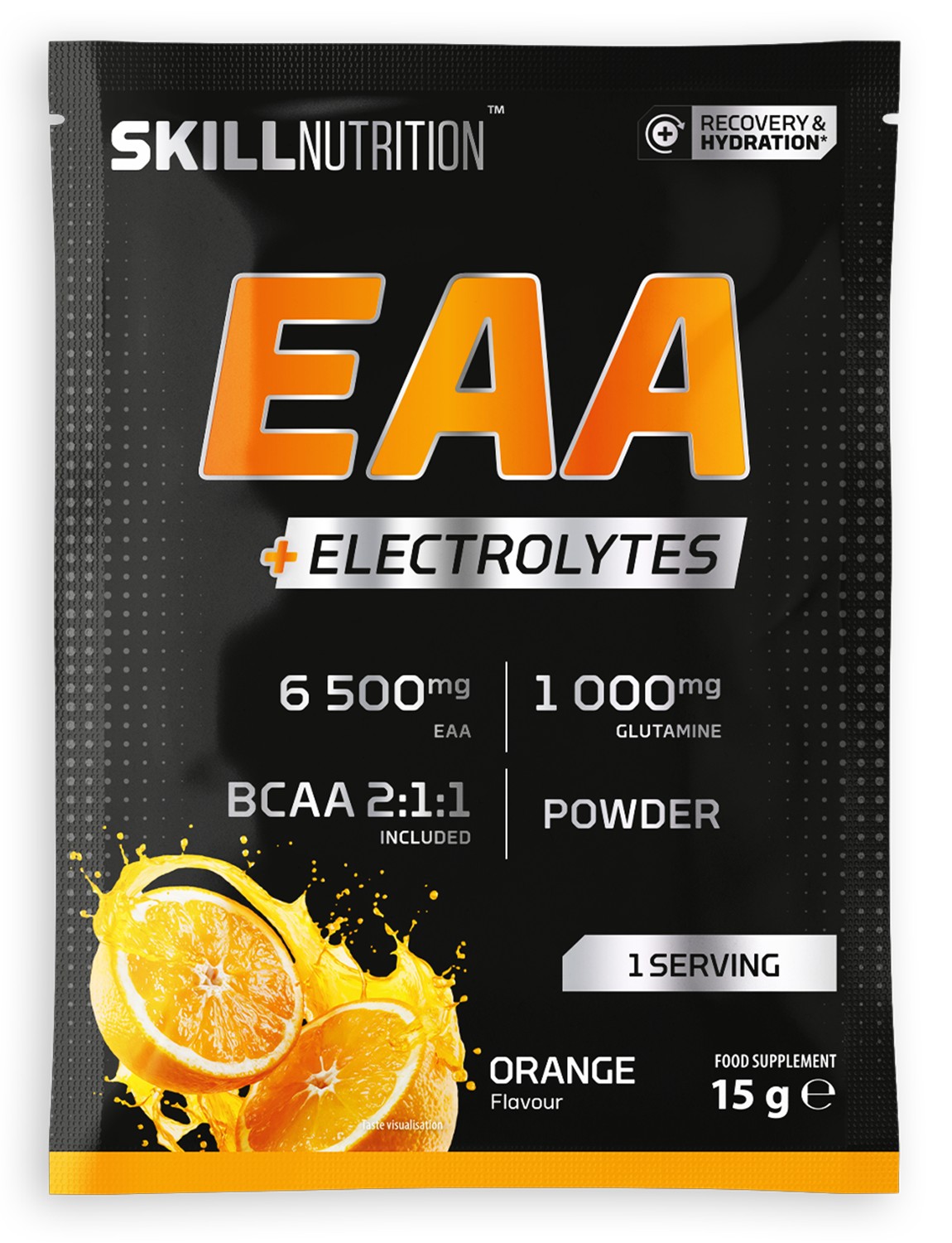 Skill Nutrition - EAA + Elektrolytter, Appelsin + 15 g
