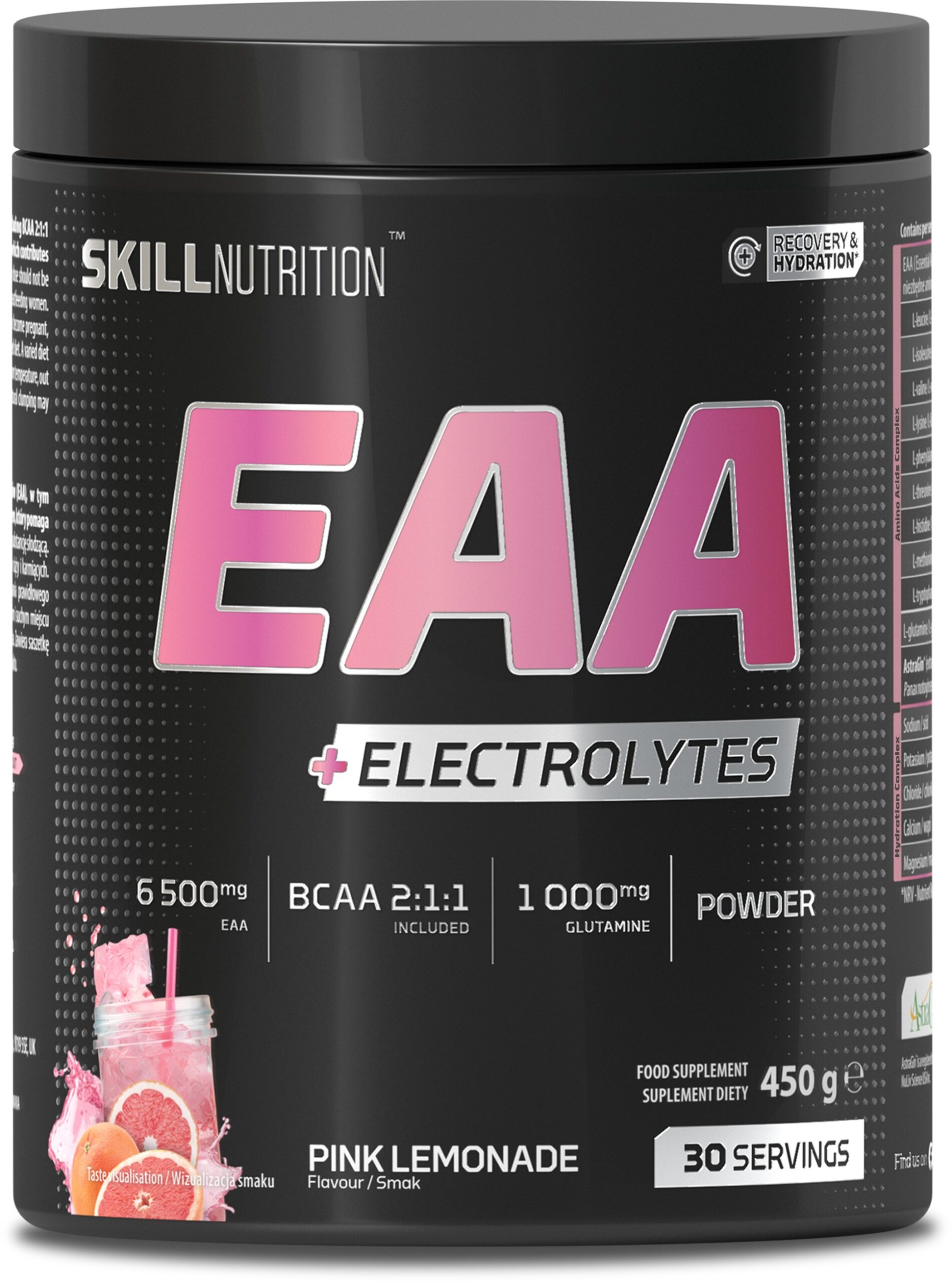 Skill Nutrition - EAA + elektrolytter, lyserød limonade + 450 g billede