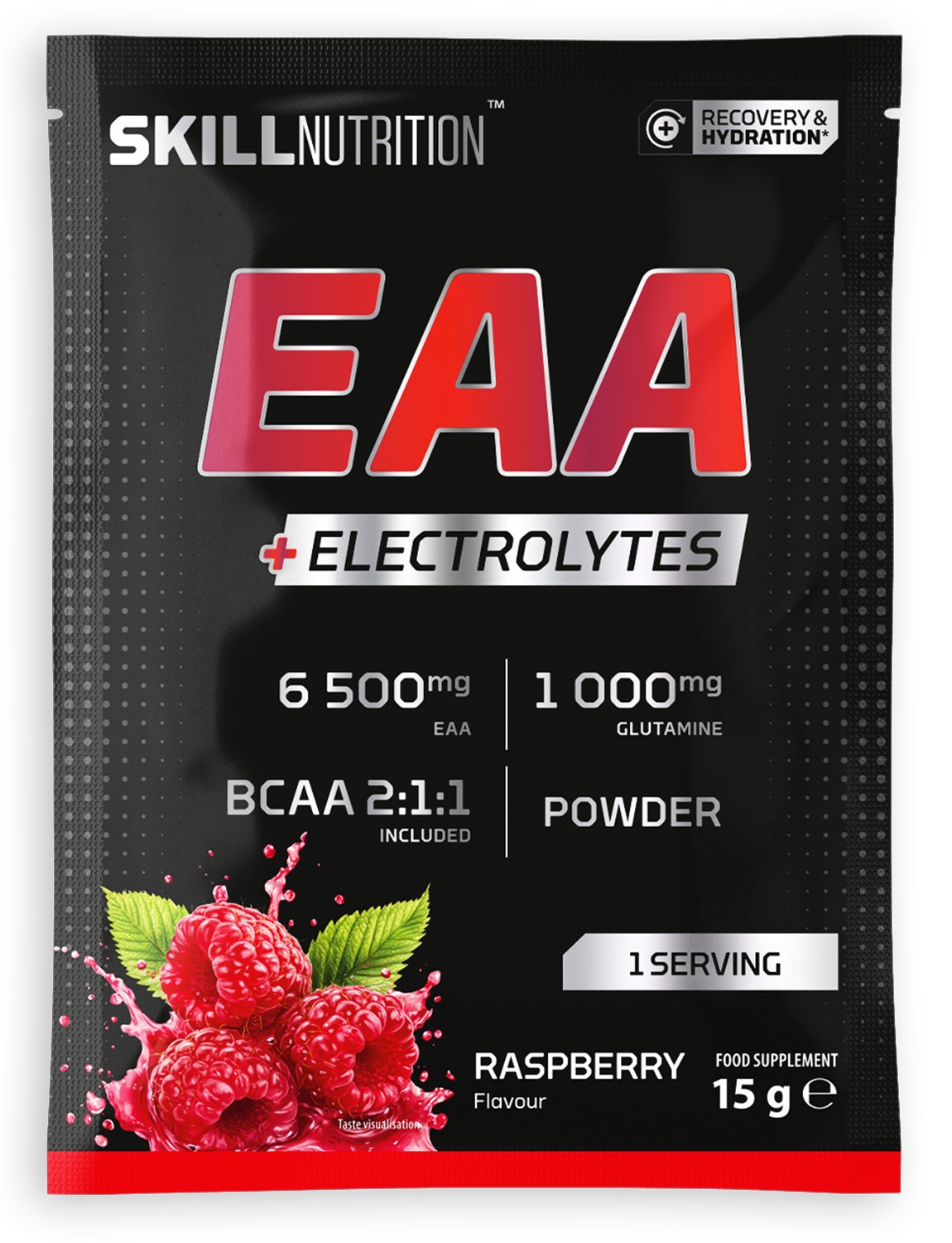 Skill Nutrition - EAA + Elektrolytter Hindbær + 15 g (1 portion)