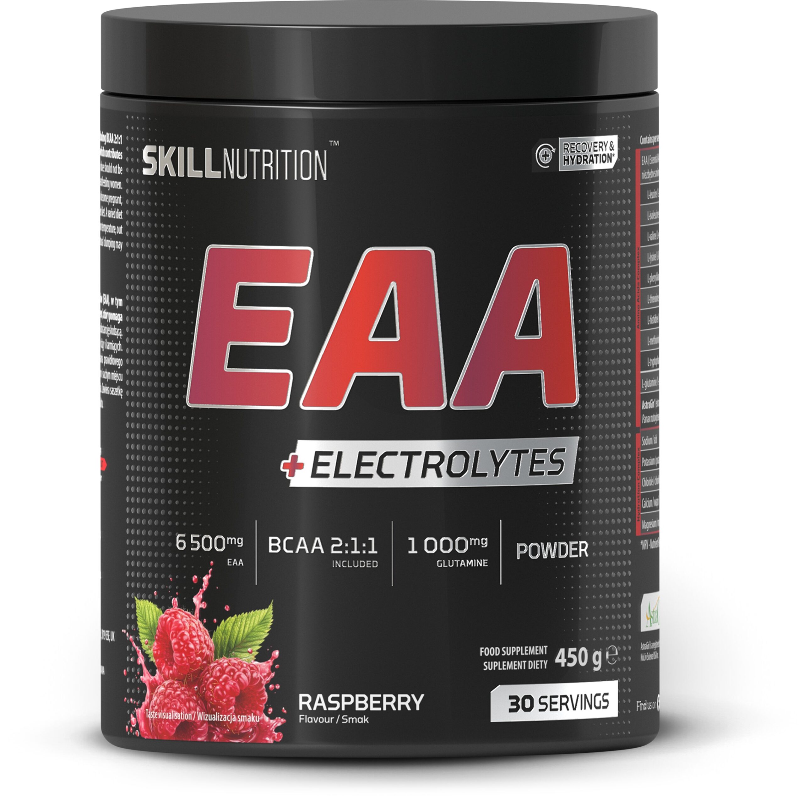 Skill Nutrition - EAA + elektrolytter, hindbær + 450 g