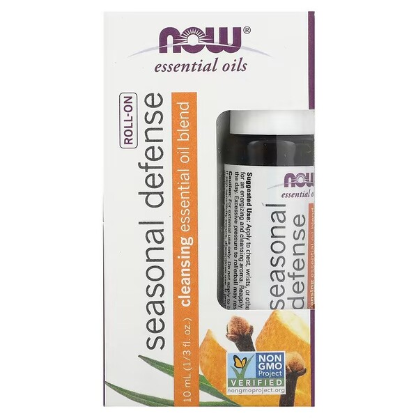 NOW Foods - Æterisk olie roll-on, sæsonbestemt forsvar + 10 ml