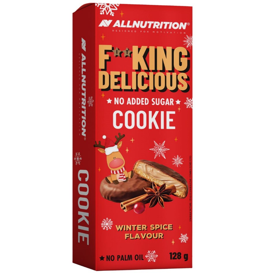 Allnutrition - Fitking Lækker Cookie, Vinterkrydderi + 128 g