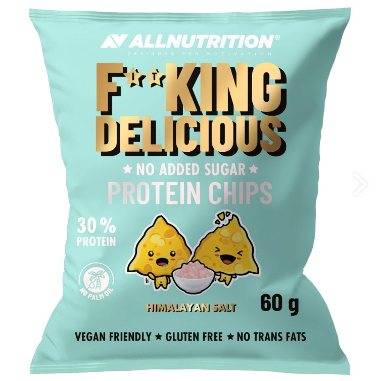 Allnutrition - Fitking Lækre Proteinchips med Himalajasalt + 60g