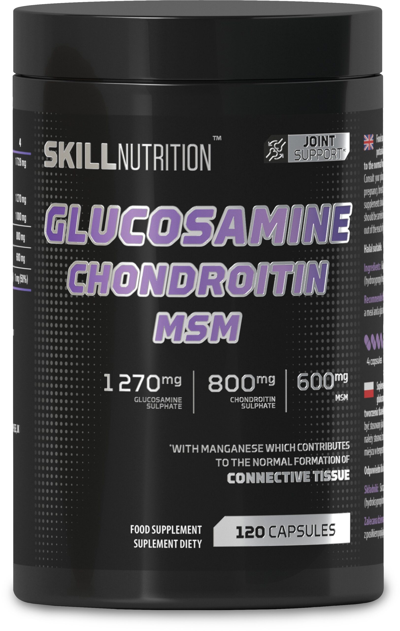 Skill Nutrition - Glukosamin, Kondroitin og MSM + 120 kapsler