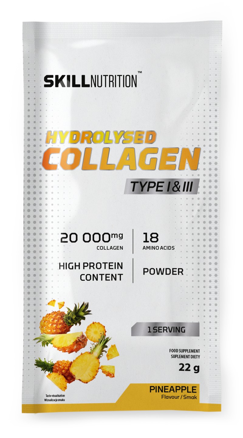 Skill Nutrition - Hydrolyseret kollagen type I og III, Ananas + 22 g (1 portion)