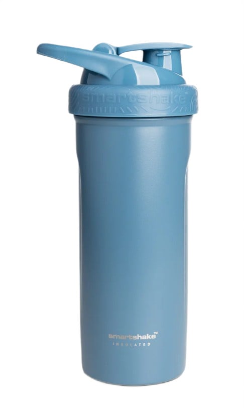 SmartShake - isoleret stålflaske, falmet blå + 750 ml