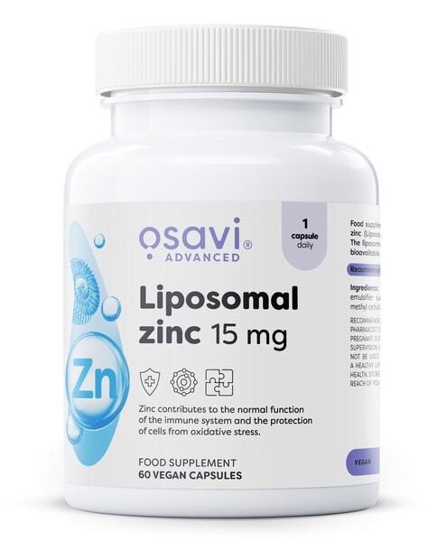 Osavi - liposomal zink + 15 mg + 60 veganske kapsler