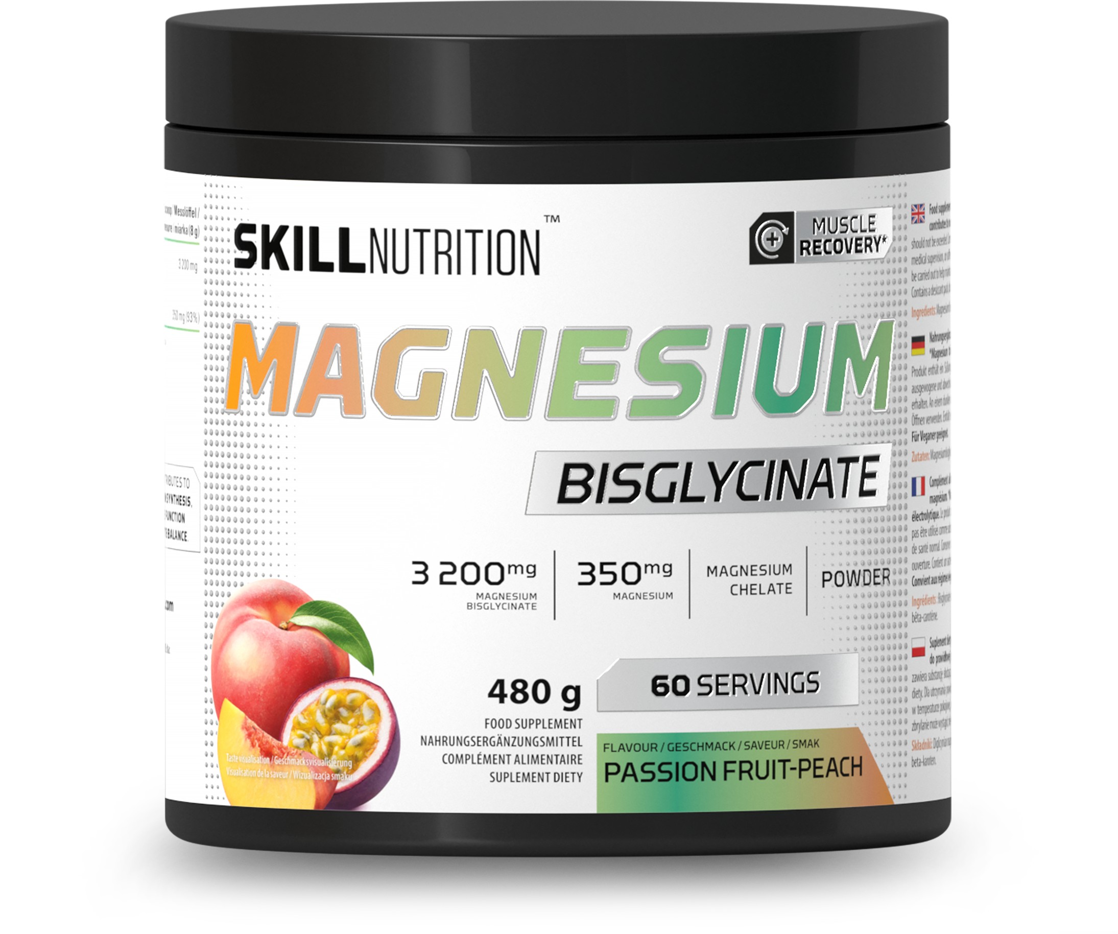 Skill Nutrition - Magnesiumbisglycinat, passionsfrugt-fersken + 480 g