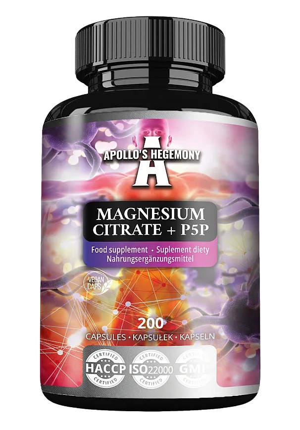 Apollos Hegemonie - Magnesiumcitrat + P5P - 200 kapsler