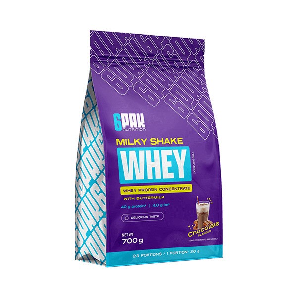 6PAK - Mælkeshake valleprotein, chokolade + 700 g