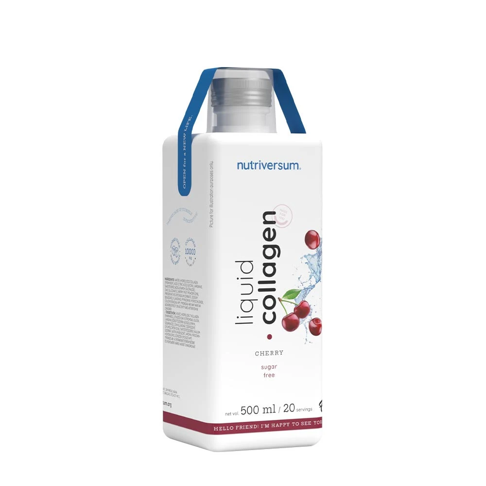 Nutriversum - Flydende kollagen 10 000 mg sukkerfri + 500 ml kirsebærsmag
